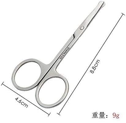 Professional Stainless Steel Eyebrow Scissors, Nose Hair & Beard Trimmer Set of 3 - Precise Grooming for Eyebrows, Facial Hair & Makeup | Perfect for Home Salon, Travel & Personal Care