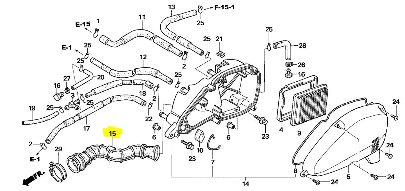 OEM Air Cleaner Duct Air Box Tube 17255-GEZ-610 Compatible with Honda Ruckus 50 NPS50 Scooter - Replacement Air Intake System for Improved Performance & Engine Protection