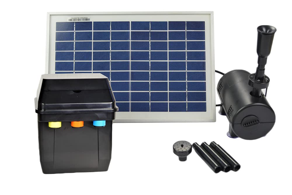 8-Watt Solar Powered 18-Volt Water Pump with Timer Control - Outdoor Garden Irrigation, Pond Fountain, Hydroponic System, RV & Off-Grid Water Supply