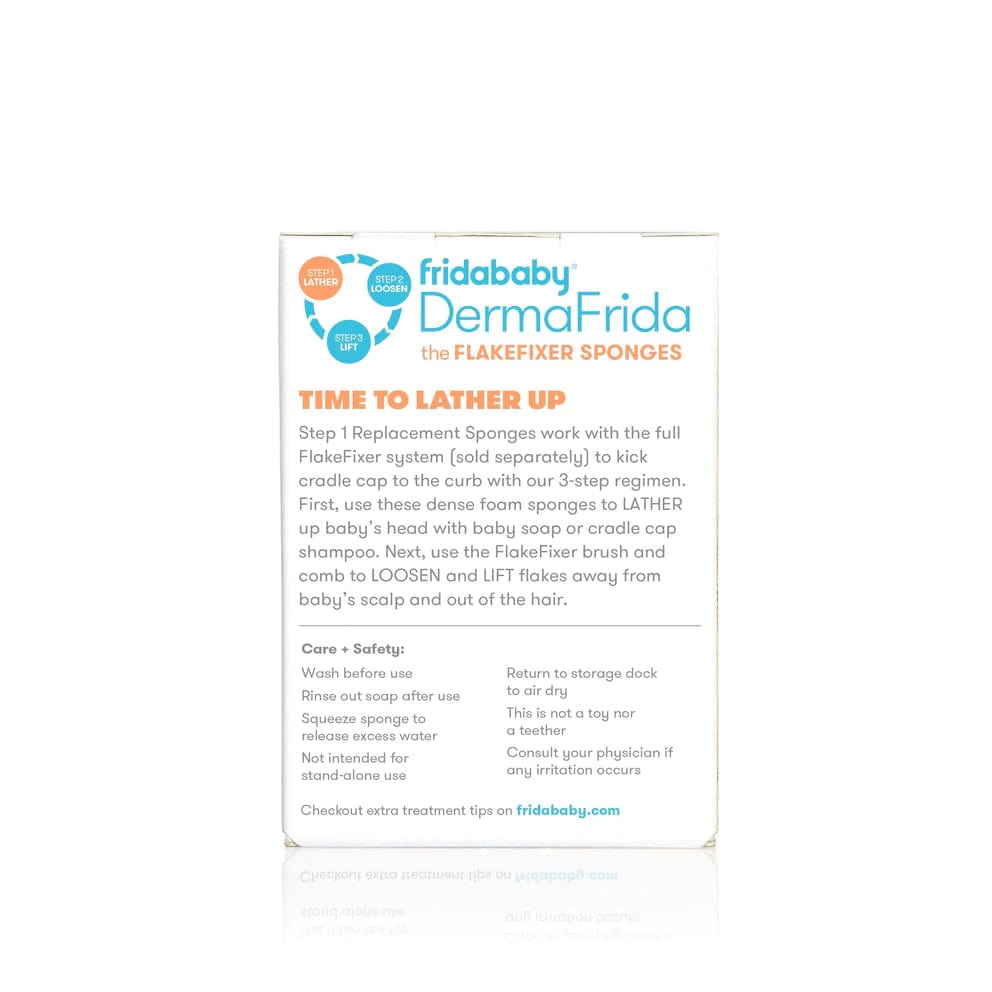 Fridababy Dermafrida Flake Fixer Replacement Sponge (2 Pack) - Baby Cradle Cap Treatment & Scalp Care - Gentle Exfoliation for Newborns & Infants - Perfect for Bath Time & Daily Baby Grooming Routine