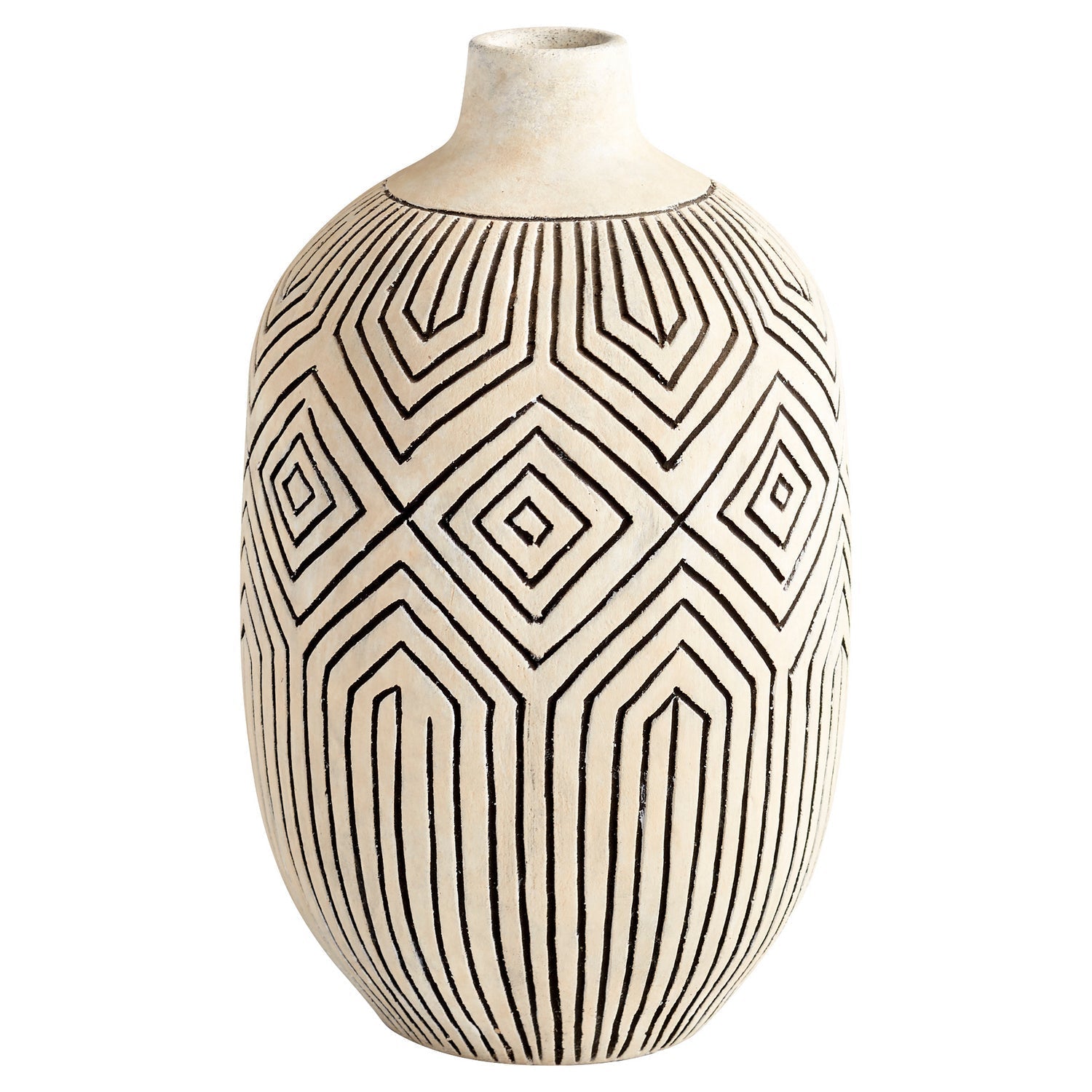 Cyan Design 11122 Light Labyrinth Vase - White Small Decorative Vase for Home, Office & Wedding Decor | Modern Ceramic Centerpiece for Dining Table & Shelf Display