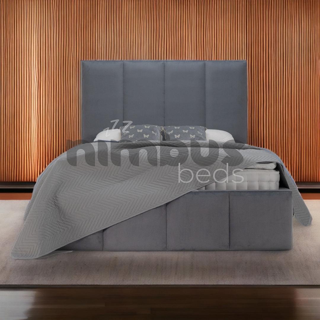 4 Panel Bed Frame - Queen Size Wooden Platform Bed with Headboard & Footboard - Sturdy & Modern Design for Bedroom, Guest Room, or Dorm