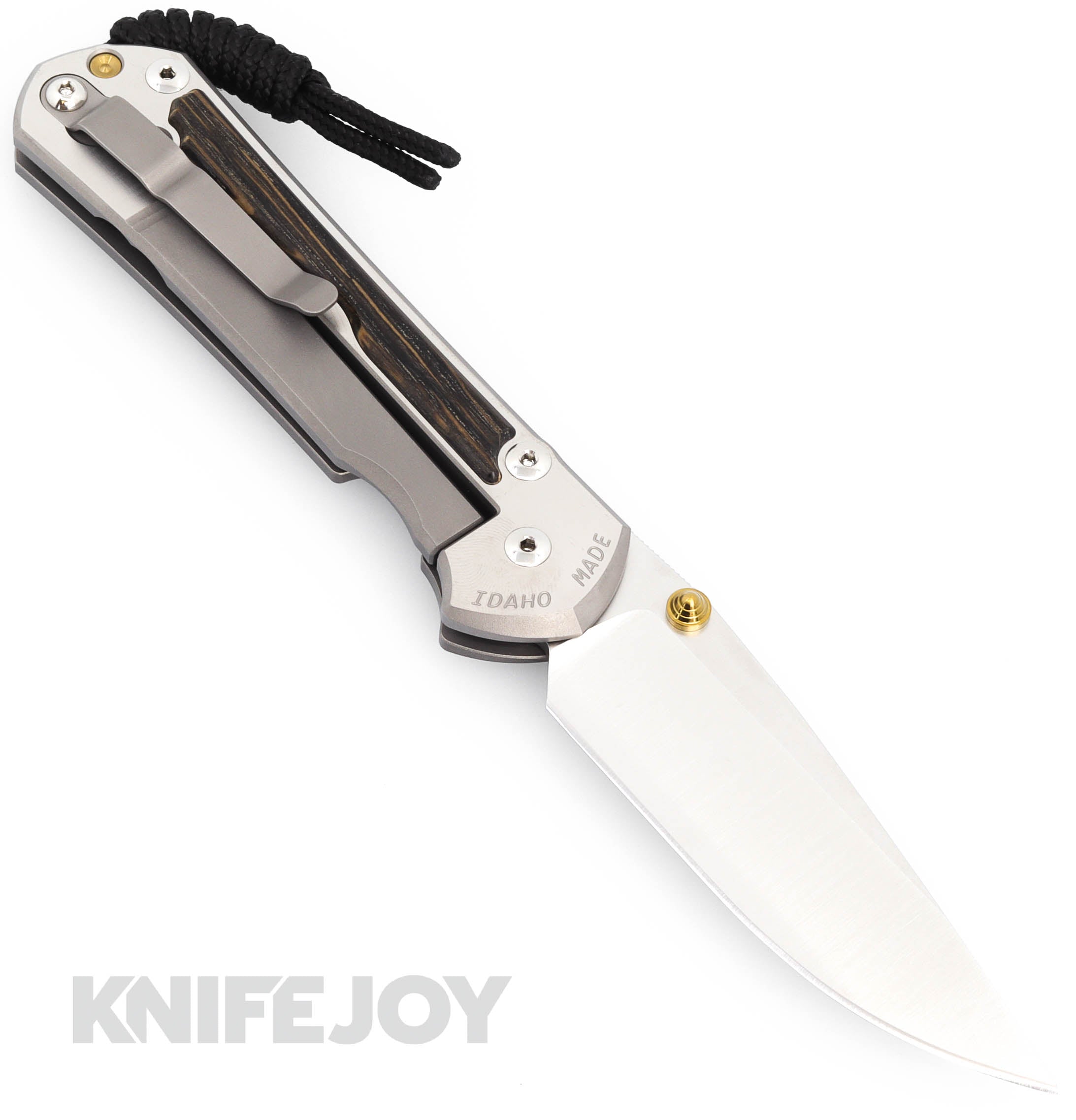 Chris Reeve Knives Large Sebenza 31 Drop Point Magnacut Blade with Bog Oak Inlay & Polished Titanium Handles - Premium EDC Folding Knife for Outdoor, Camping & Survival