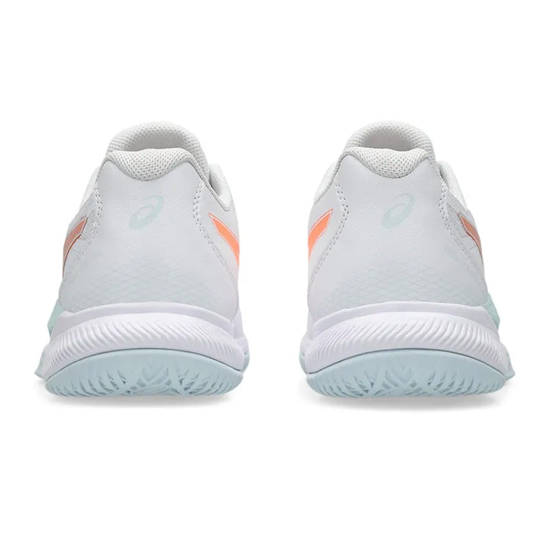 ASICS Gel Tactic 12 Women's Squash Shoes - White/Bright Sunstone - Lightweight Court Shoes for Squash, Badminton & Indoor Sports - Perfect for Competitive Play & Training
