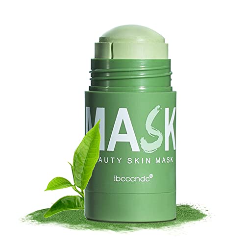 Green Tea Clay Face Mask Stick - Deep Cleansing, Purifying & Moisturizing for Acne, Blackhead Removal & Oil Control (40g) | Perfect for Oily & Combination Skin Care Routine