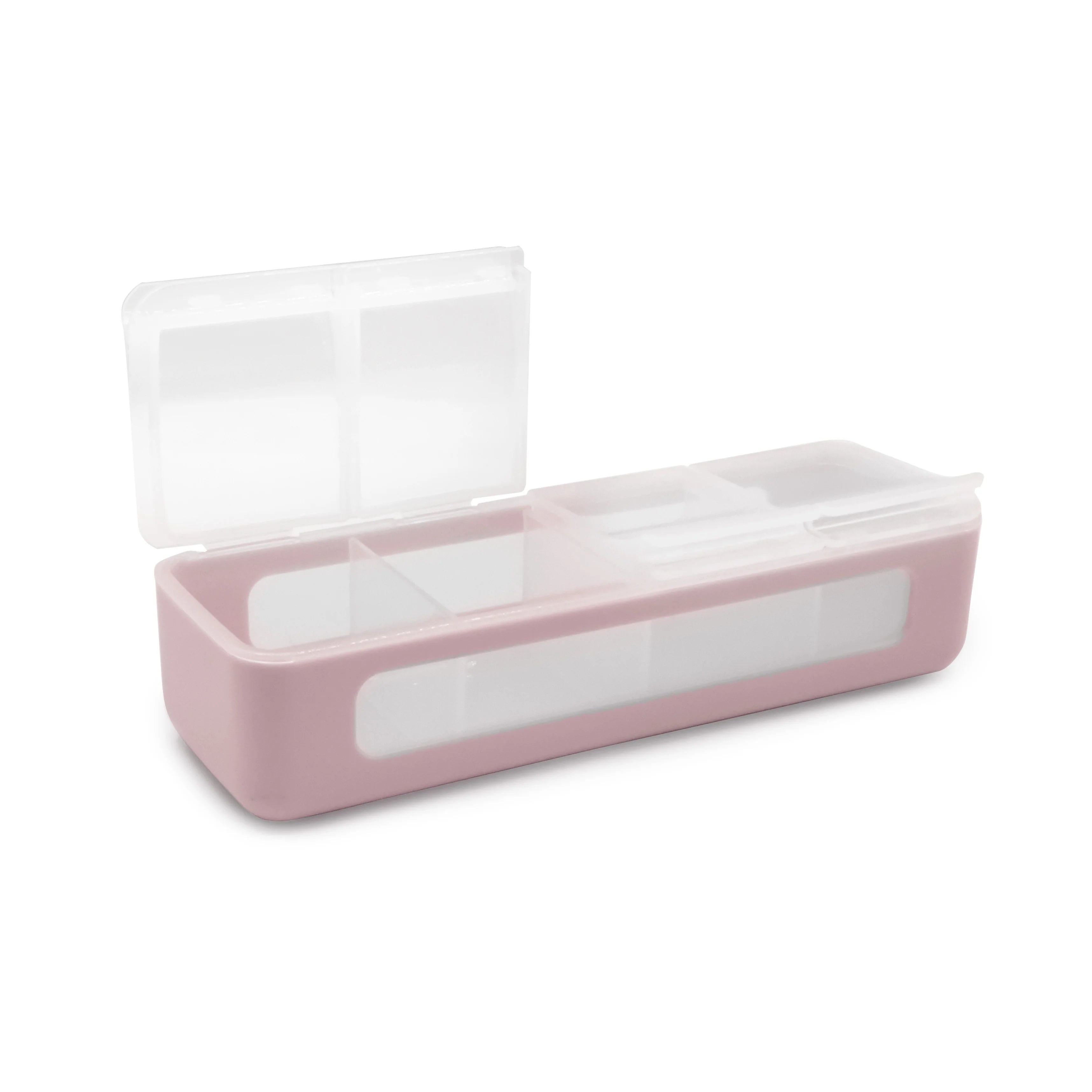 Melii Luxe Snackle Box - 4 Compartment Bento Lunch Box with Lid, Pink Aesthetic Food Storage Container for Office, School, Picnics & Meal Prep