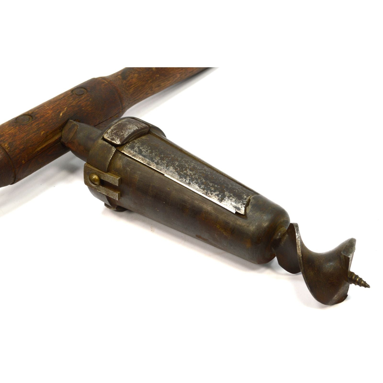 Vintage Bung Hole Drill with T-Handle - Antique Wine & Whiskey Barrel Auger Tool - Perfect for Home Brewing, Barrel Repair & Primitive Woodworking Projects
