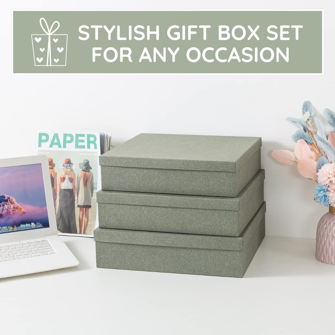 Decorative Storage Box Set for Keepsakes & Photos - Home & Office Organizer
