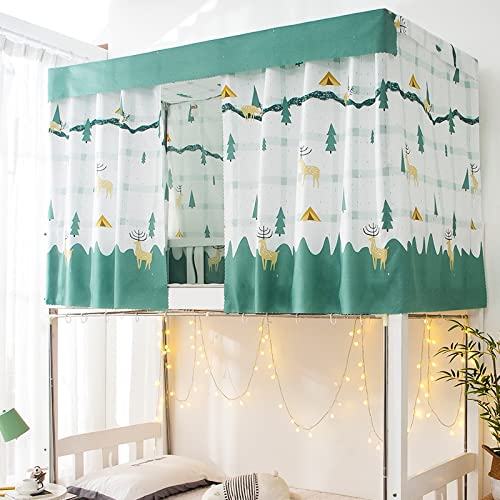 YUXI8541NO Printed Bed Canopy with Rope & Clasp - Dormitory Bed Curtain for College Single Beds - Fits 4/4.5 Inch Bunk Beds (1.15m Size, 15 Color Options) - Perfect for Privacy & Room Decor in Dorms, Apartments & Kids' Rooms
