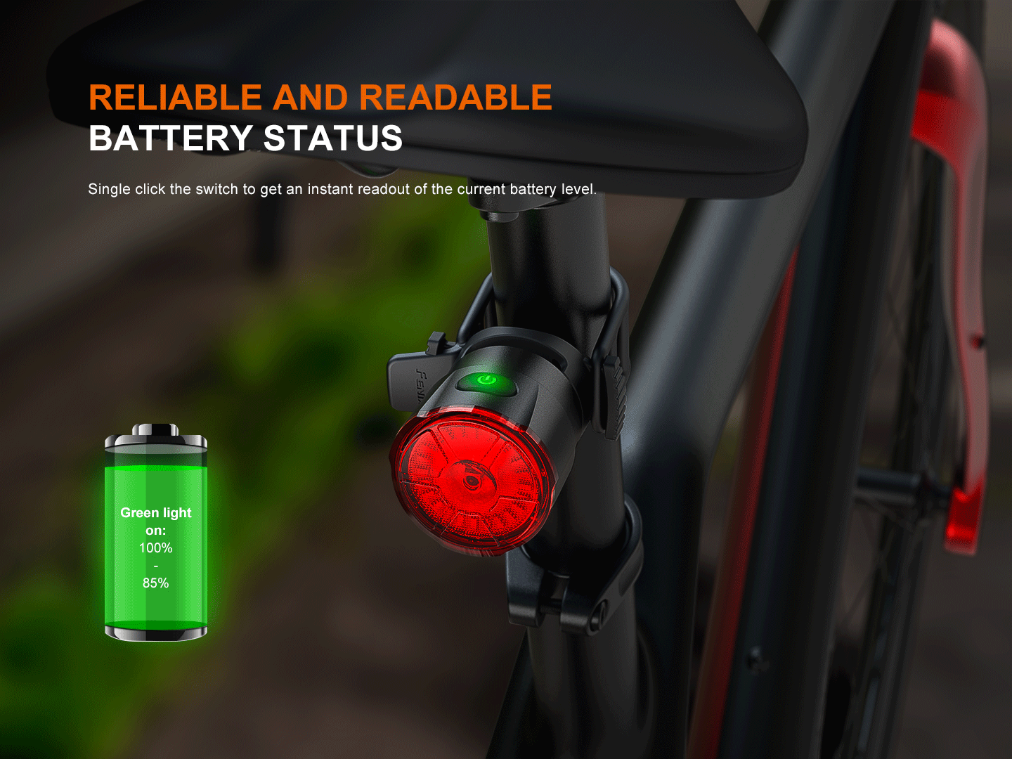 Fenix BC06R Smart Bike Brake Light - USB Rechargeable, 150 Lumen LED Bicycle Taillight with Auto-Brightness & Motion Sensor - Perfect for Night Cycling, Commuting, and Road Safety