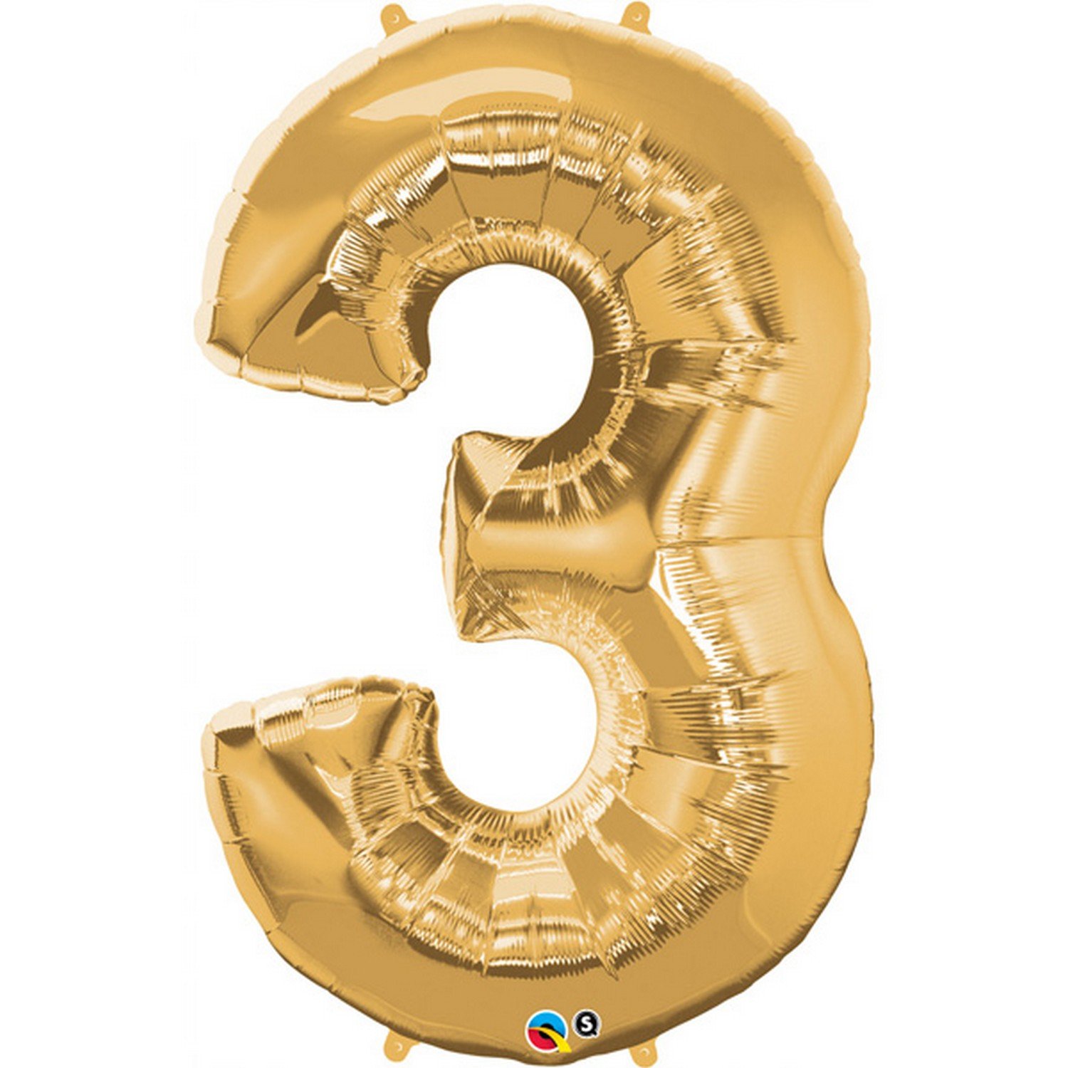 Qualatex 34 Inch Metallic Gold Number Balloons (0-9) - Birthday Party, Wedding, Anniversary Decorations & Photo Backdrop Props