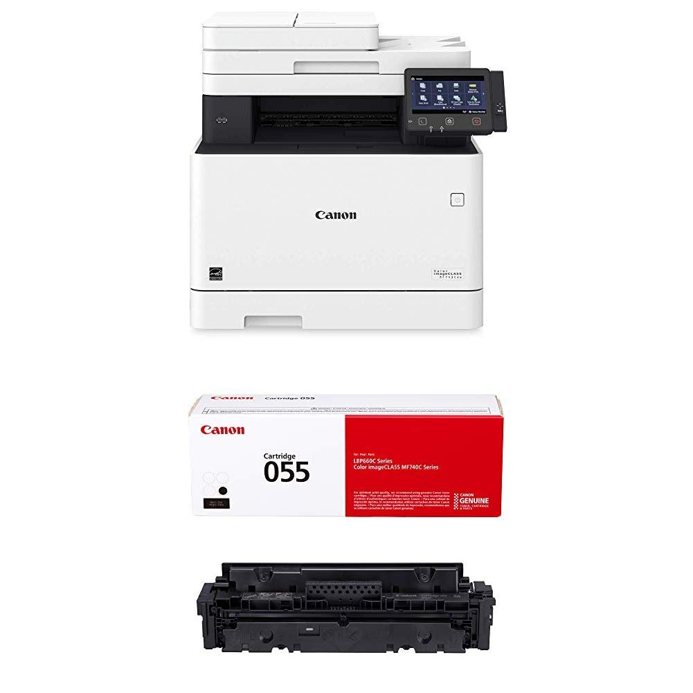 Canon Color imageCLASS MF743Cdw Wireless All-in-One Laser Printer with Duplex Printing, Mobile Ready - Includes 3-Year Warranty & 055 Black Toner (2,300 Pages) - Perfect for Home Office, Small Business & Remote Work Printing Needs