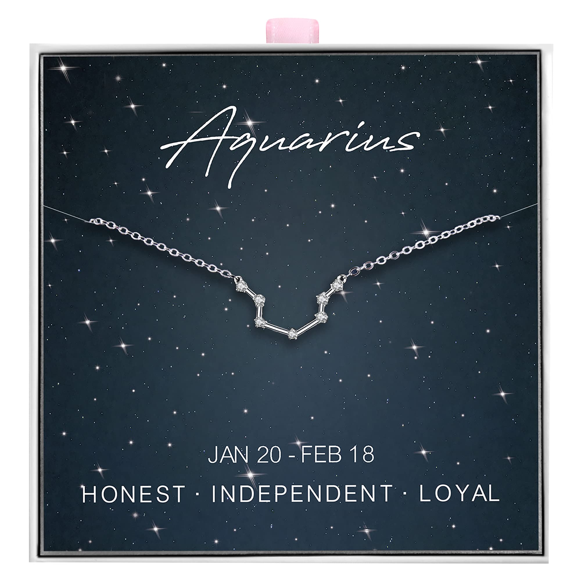 ALoveSoul 925 Sterling Silver Zodiac Necklace - Personalized Constellation Horoscope Pendant for Women | Perfect Birthday Gift, Anniversary Present & Everyday Jewelry for Astrology Lovers