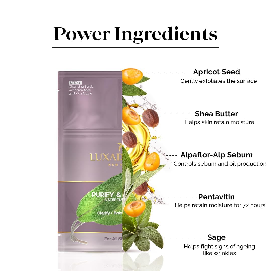 3 Step Korean Facial Kit for Oily & Acne-Prone Skin - Deep Cleansing, Purifying & Protecting Treatment for Clear, Glowing Skin | At-Home Skincare Routine | Pack of 1
