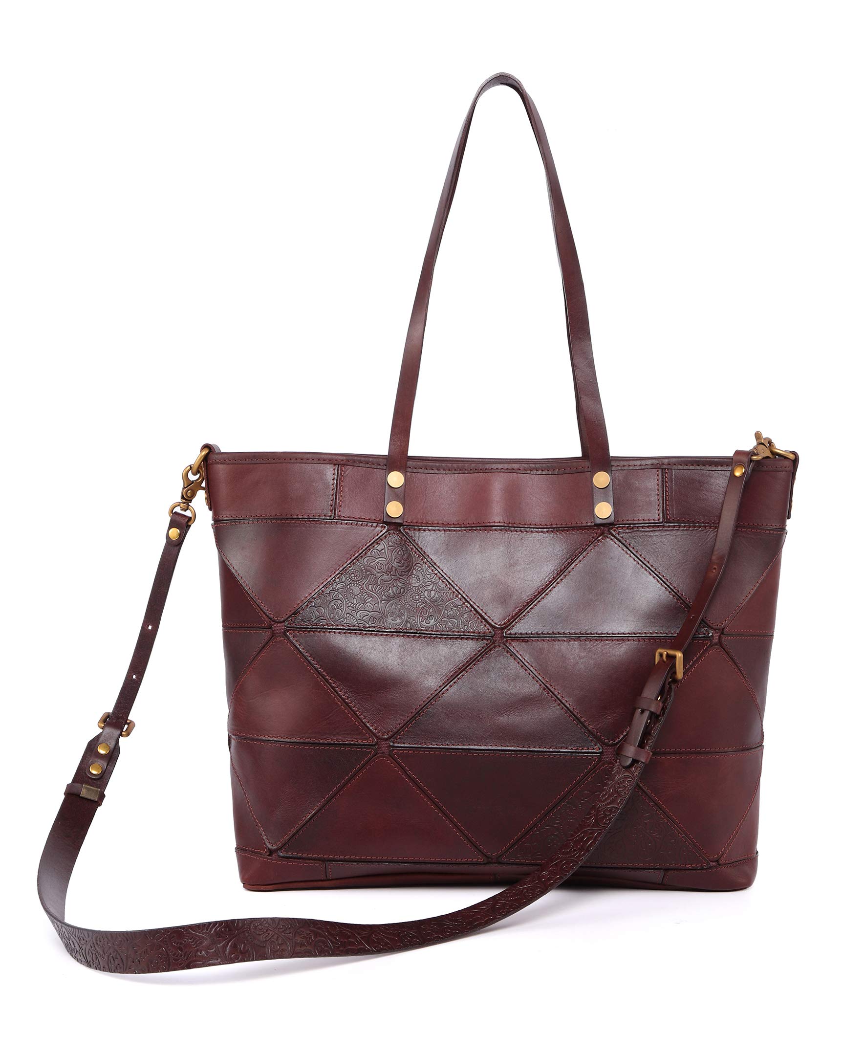 Genuine Leather Prism Tote Bag for Women - Stylish & Durable Designer Handbag for Work, Travel & Everyday Use