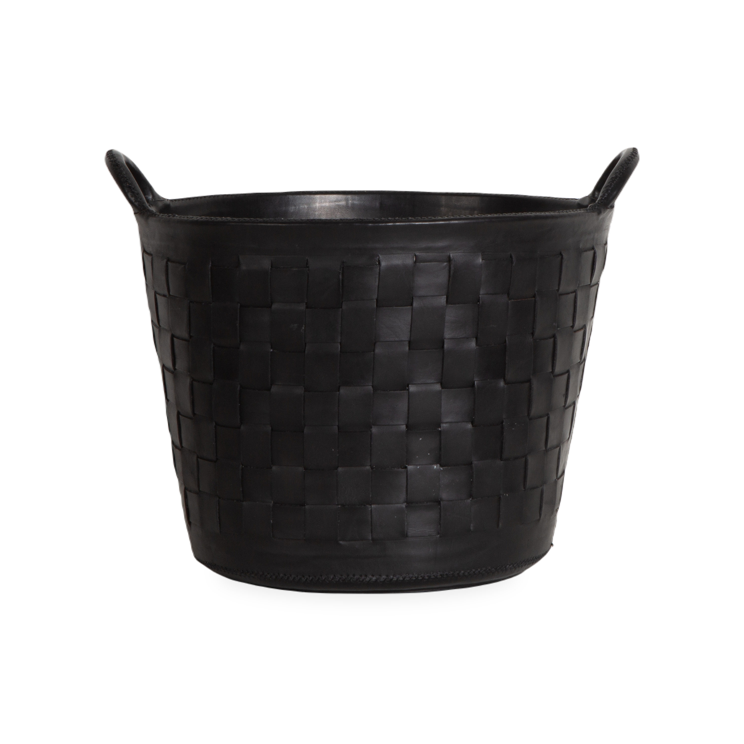 Handwoven Leather Storage Basket - Stylish Home Decor for Organizing Blankets, Toys & Magazines | Perfect for Living Room, Bedroom & Nursery