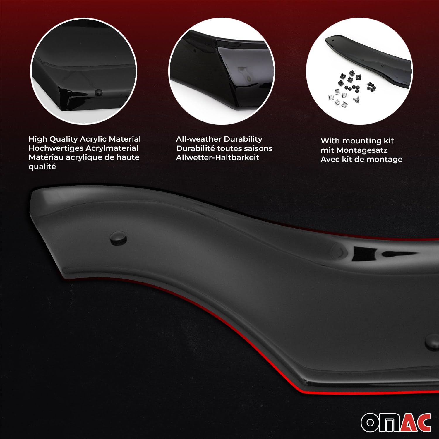 OMAC Bug Shield Deflector & Window Visor for Mercedes Sprinter W907 W910 (2019-2025) - Perfect for Road Trips & Outdoor Adventures