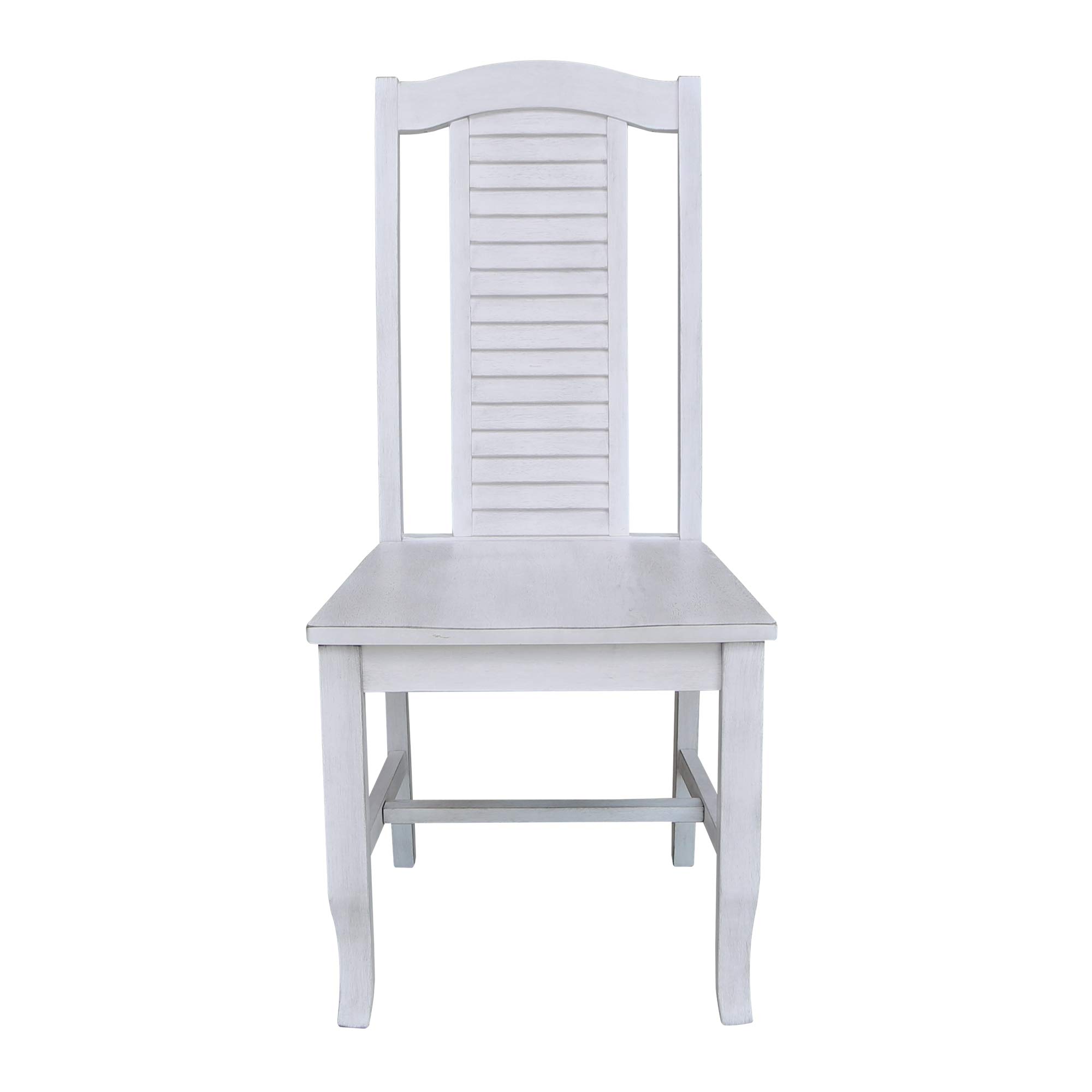 International Concepts Seaside Chairs Set of 2 - Antique Chalk Finish Outdoor Patio Furniture for Beach, Poolside, and Backyard Relaxation
