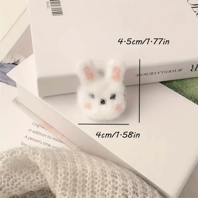 Soft Fuzzy Fluffy Rabbit Hair Clips for Women Girls - Cute Spring Summer Hair Accessories for Parties, Weddings, Daily Wear