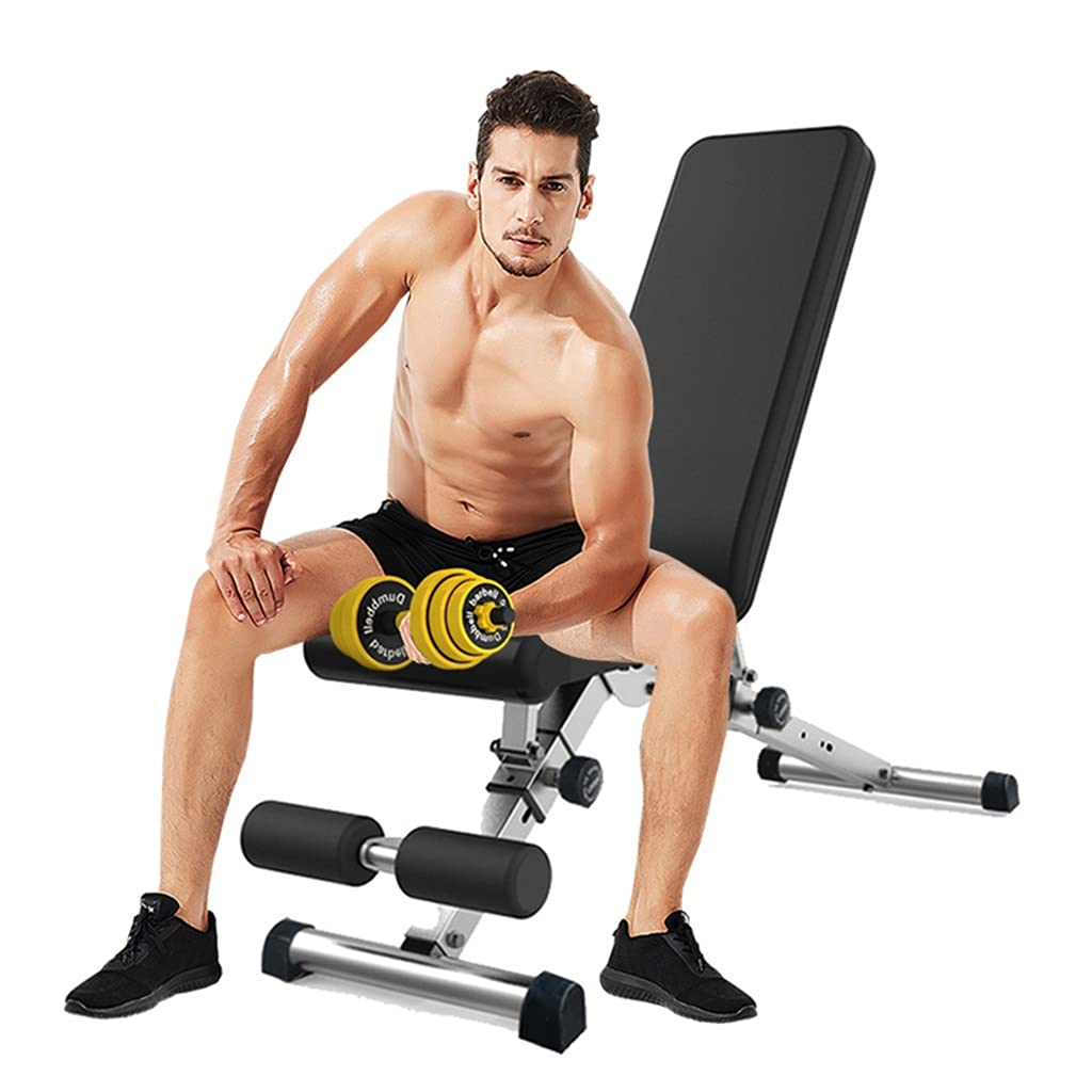 **Adjustable Weight Bench for Dumbbell Workouts, Sit-Ups & Ab Training - Multifunctional Home Gym Equipment for Men & Women (Black, 141x46x77cm) - Perfect for Home Workouts, Strength Training & Core Exercises**