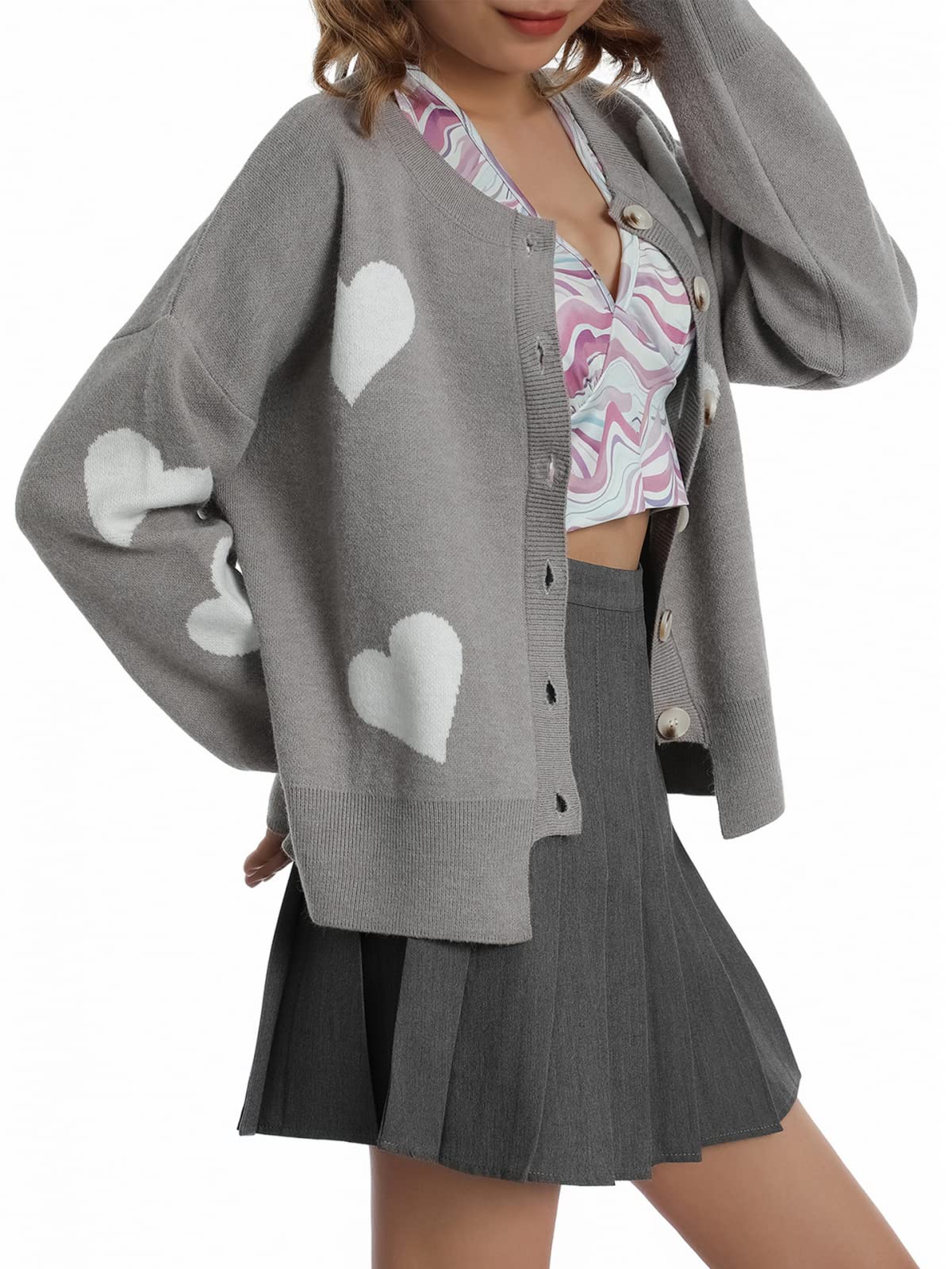 Onebary Women's Knit Cardigan Sweater - Single-Breasted Embroidered Long Sleeve Coat - Perfect for Office, Date Night & Fall Layering