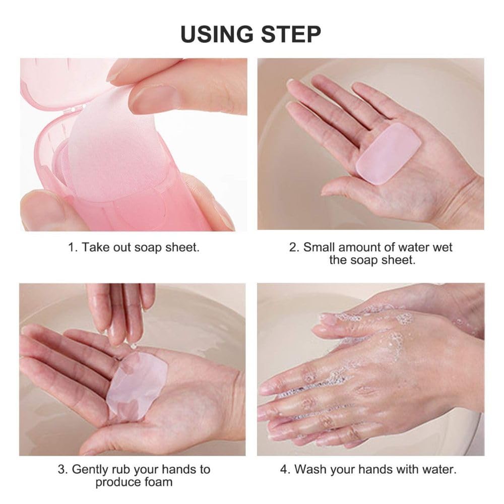 Portable Disposable Paper Soap Strips for Travel - 2 Pack (40 Sheets) | Scented Foaming Hand Washing Cleaning Soap Sheets | Compact Mini Soap Leaves for Camping, Hiking, Gym & Outdoor Activities