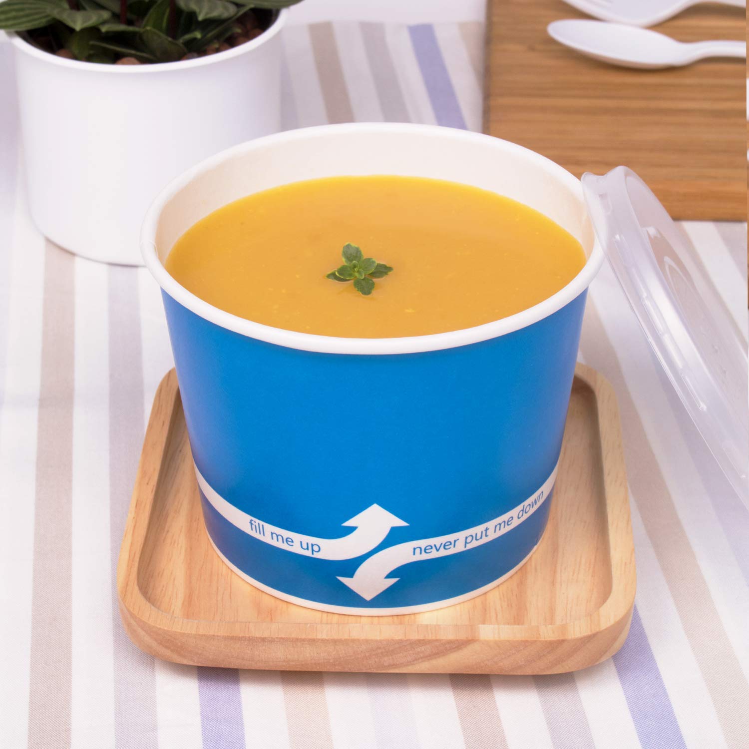 16oz (1000 Count) Disposable Paper Soup Bowls - Eco-Friendly Hot & Cold Food Containers for Soup, Noodles, Pasta, Snacks - Blue - Perfect for Restaurants, Catering, Parties and Takeout
