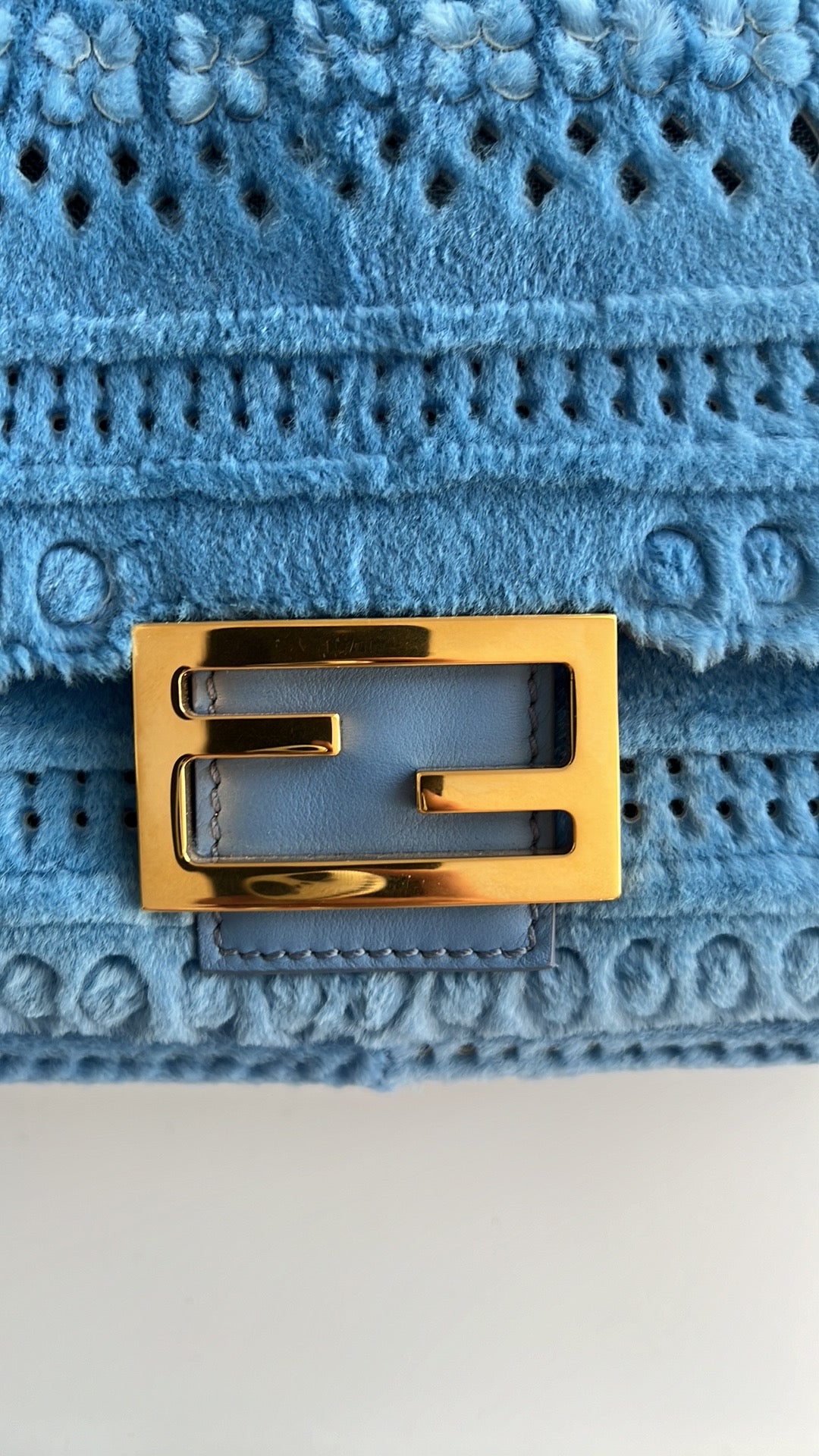 Fendi Laser Cut Mink Baguette Bag - Luxury Designer Crossbody Purse for Women | Perfect for Evening Parties, Date Nights & Special Occasions