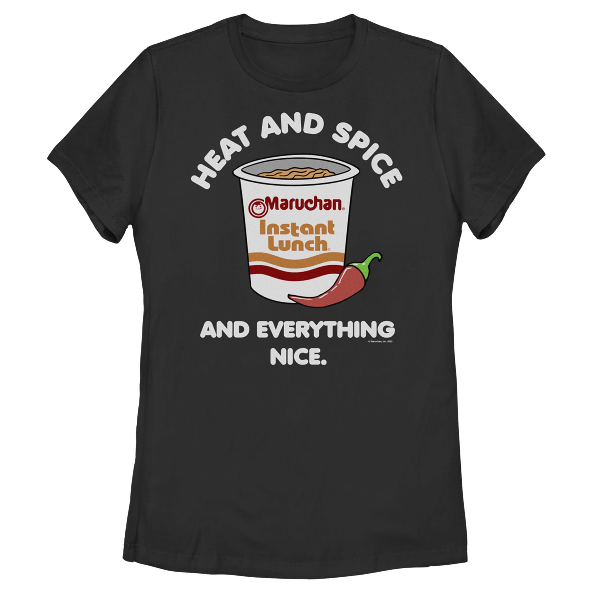 Women's Maruchan Heat & Spice Graphic T-Shirt - Cute Anime Ramen Print Tee for Casual Wear, Cosplay & Japanese Food Lovers