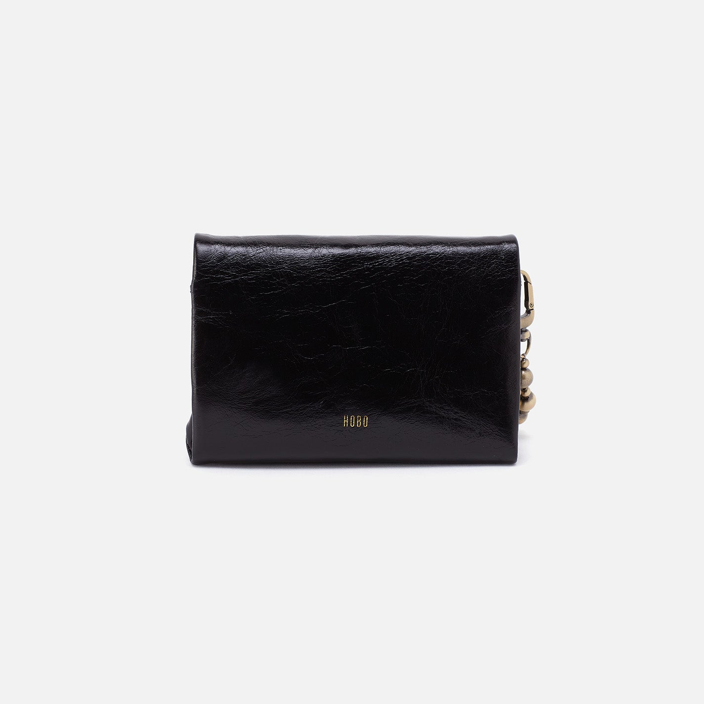 Ross Polished Leather Bead Wristlet Handbag - Black | Elegant Clutch for Evening Parties, Weddings & Special Occasions
