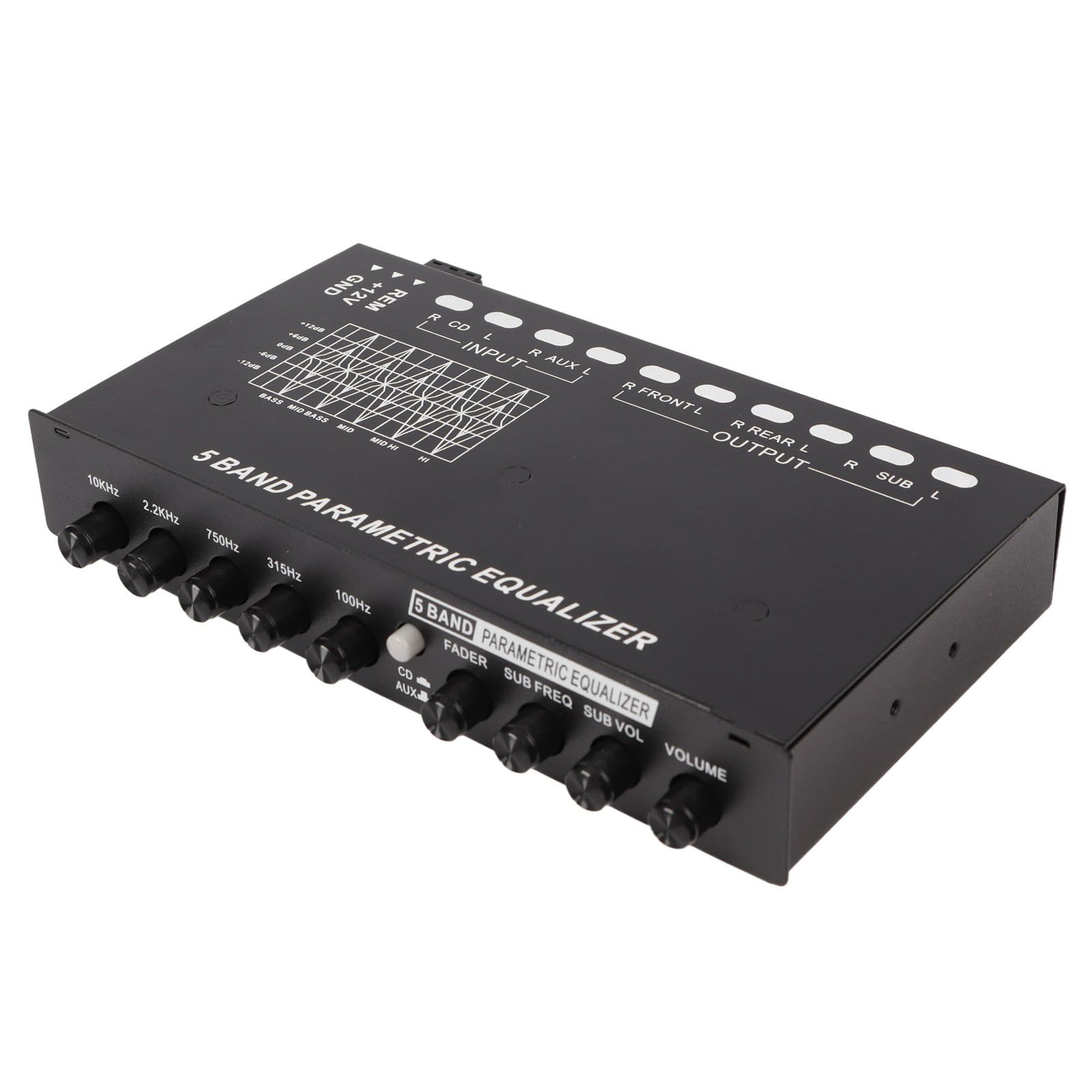 5-Band EQ Car Audio Amplifier - Adjustable Bass Treble Midrange Control for Enhanced Sound | Perfect for Car Stereo Upgrades & Custom Audio Systems