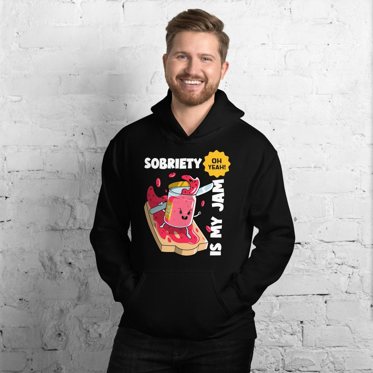 Jammin' to Sobriety Unisex Hoodie - Comfortable & Stylish Pullover for Men & Women - Perfect for Recovery Support, Casual Wear & Sober Living