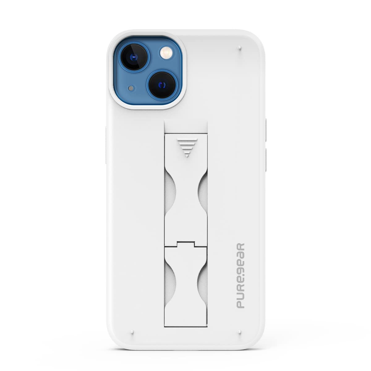 PureGear SlimStik Ultra Slim Protective Case with Built-in Kickstand for Apple iPhone 13 (6.1 Inch, 2021 Model) - Wireless Charging Compatible, Functional Grip Design, Lifetime Warranty (White) - Perfect for Work, Travel and Everyday Use