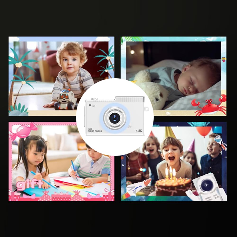 LYEAA 4K 50MP Digital Camera with 8x Optical Zoom, Autofocus, WiFi Connectivity & Built-in Fill Light - Perfect for Vlogging, Travel Photography and YouTube Content Creation