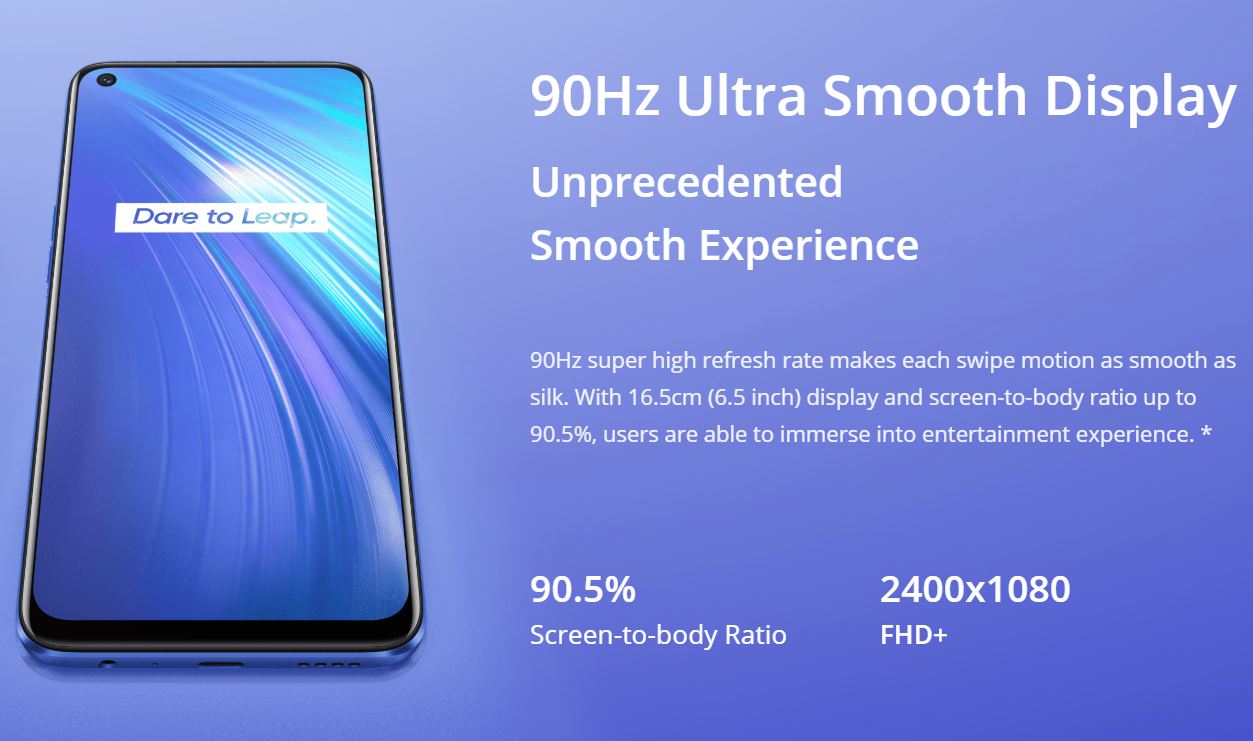 Realme 6 Smartphone (128GB ROM, 8GB RAM) 6.5