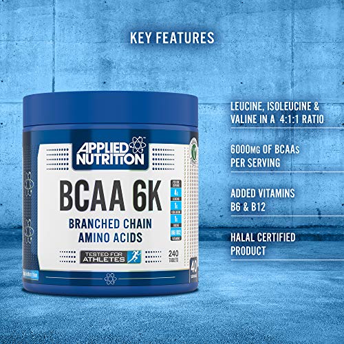Applied Nutrition BCAA 6K 4:1:1 300 Capsules - Premium Branched Chain Amino Acids Supplement for Muscle Recovery & Growth - Ideal for Athletes, Bodybuilders & Fitness Enthusiasts