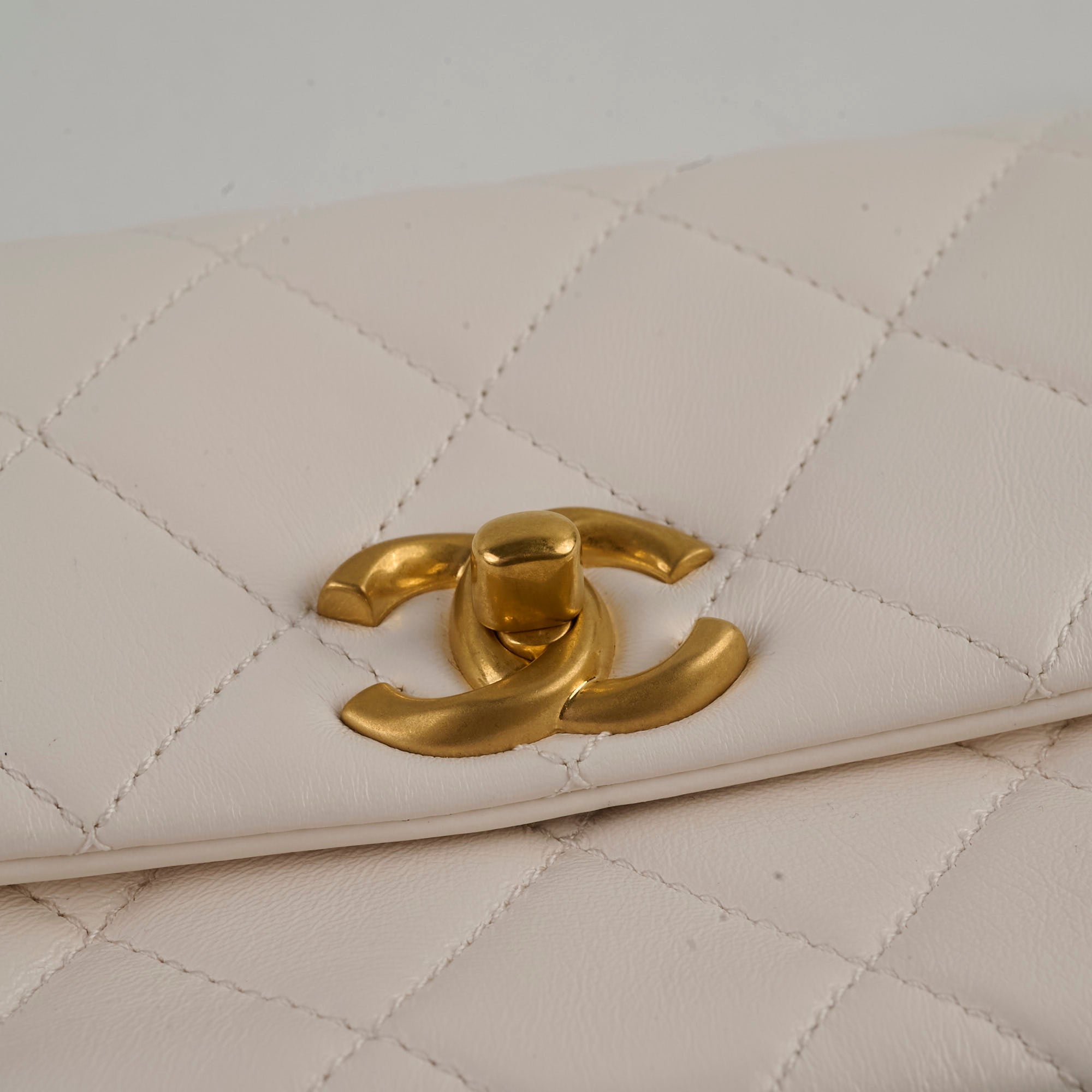 Chanel Seasonal Shoulder Bag White Microchip - Luxury Designer Handbag for Women, Perfect for Parties, Dating & Special Occasions