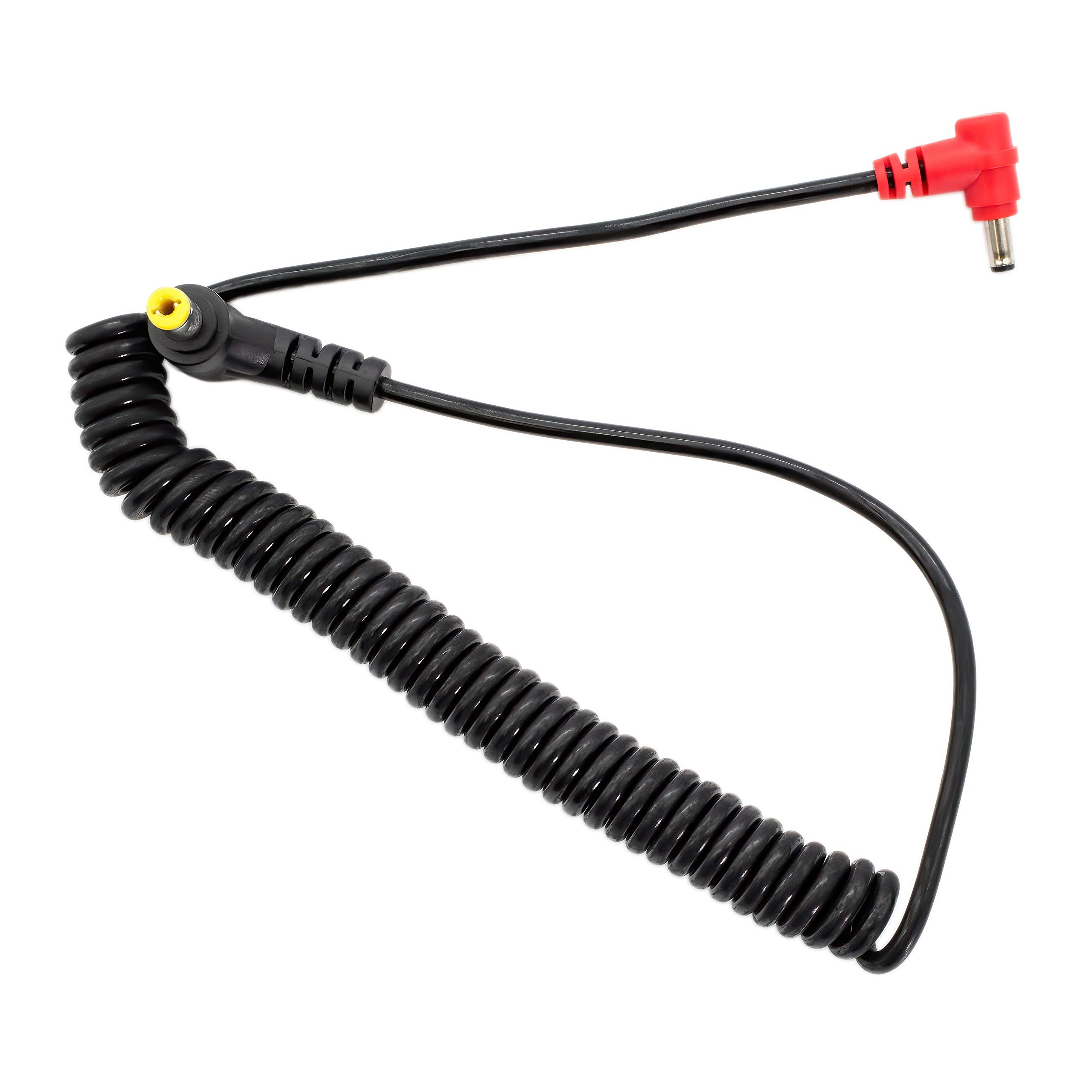 KONDOR BLUE 1.35/3.5 DC to 2.1/5.5 DC Male Coiled Power Cable - V Mount Battery Plate Adapter for 7V/8V Accessories & DSLR/Mirrorless Cameras - Perfect for On-Location Filming & Photography Power Supply