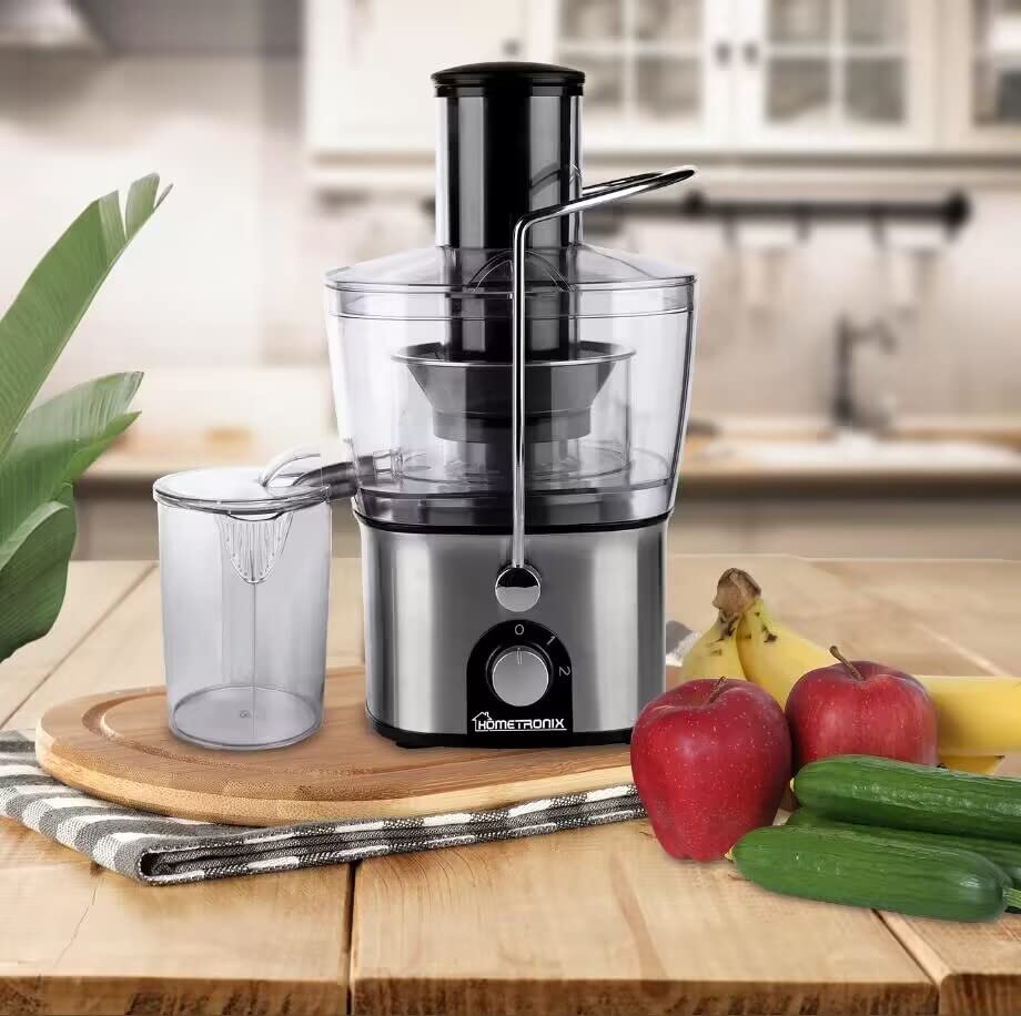 HomeTronix 700W Electric Juicer - High Speed Centrifugal Juice Extractor for Fruits & Vegetables | 2-Speed Settings, Wide Feed Chute, Easy Clean Design with Juice/Pulp Separator | Perfect for Healthy Smoothies, Detox Drinks & Family Breakfasts