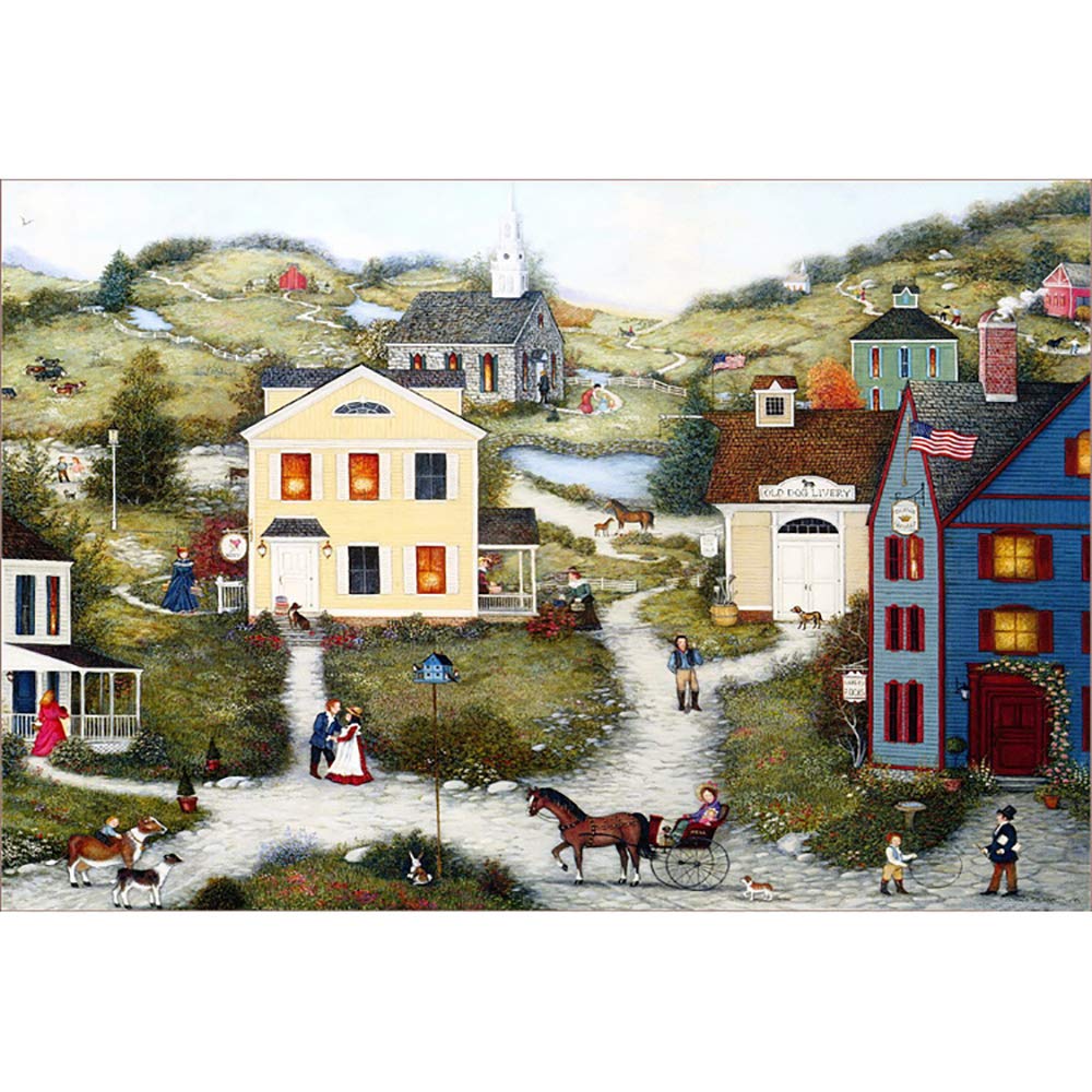 3000/4000/5000/6000 Piece Wooden Jigsaw Puzzle - American Village Oil Painting Anime Art for Adults, Educational Brain Teaser & Stress Relief Gift | Home Decor, Family Game Night, Office Break Activity