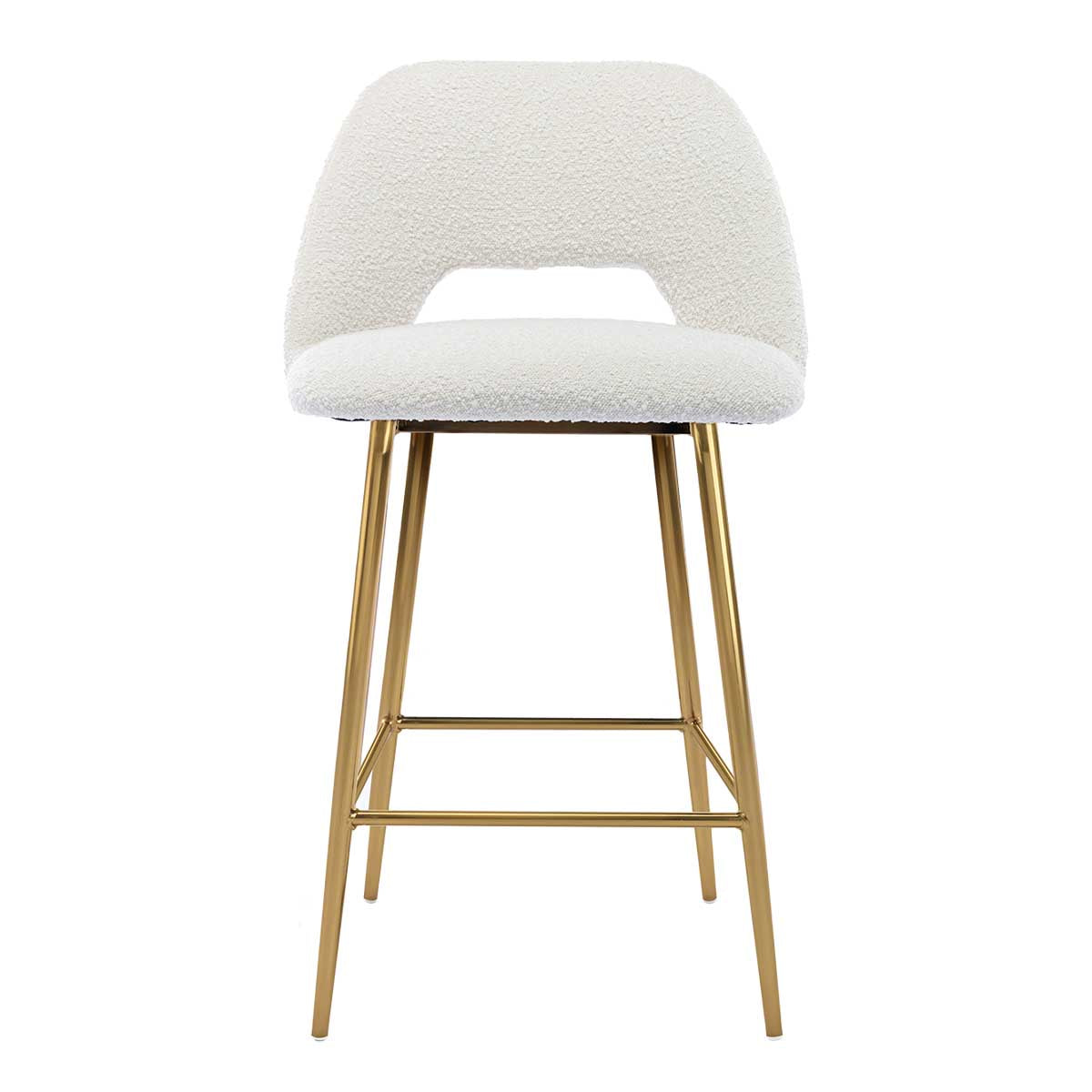 Belmont Boucle Bar Stool - Modern Upholstered Counter Height Stool with Swivel Base for Kitchen Island, Breakfast Nook & Home Bar - Comfortable & Stylish Seating for Dining & Entertaining