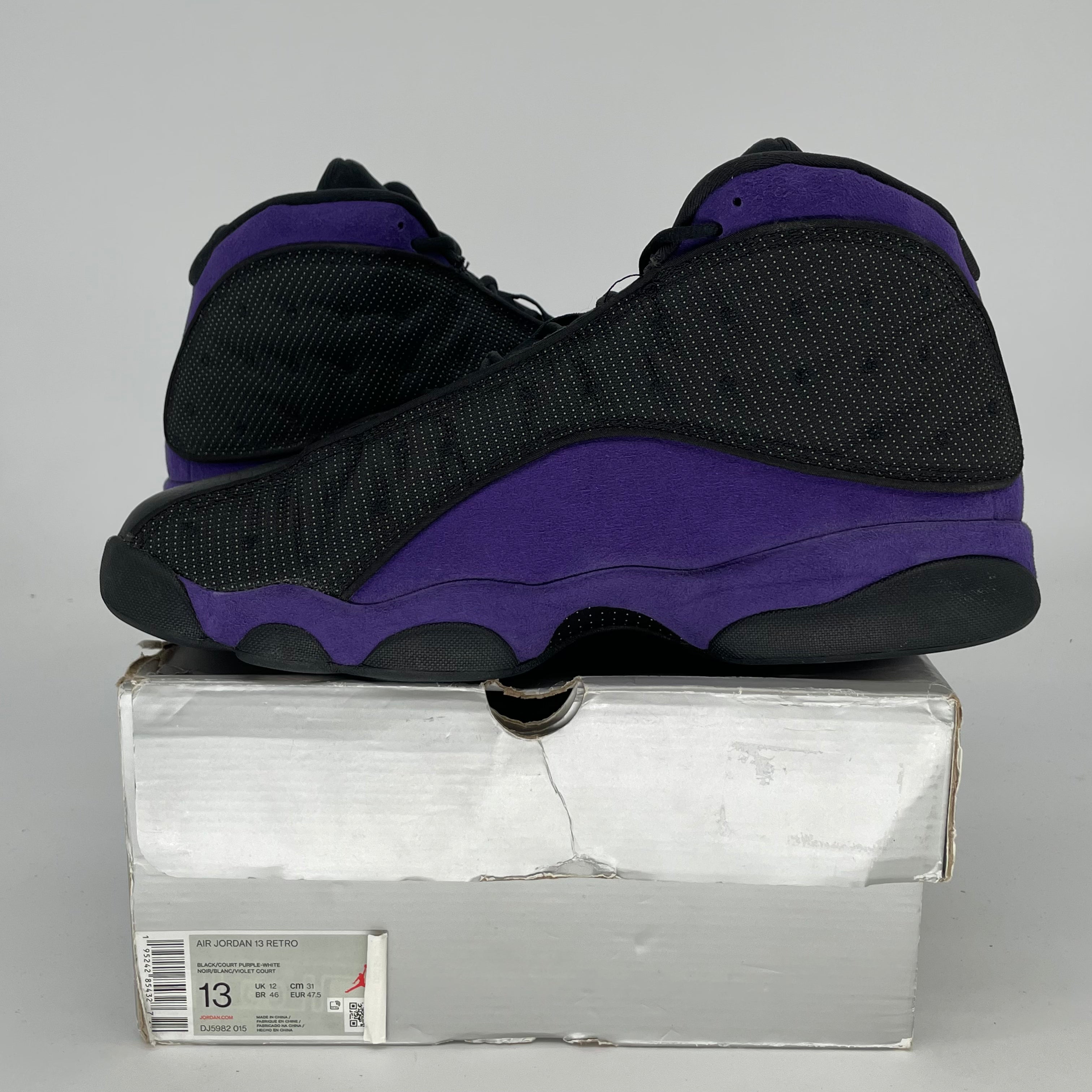 AIR JORDAN 13 Retro Basketball Shoes - Court Purple/White - Size 13 (DJ5982-015) | Men's High-Top Sneakers for Sports & Casual Wear