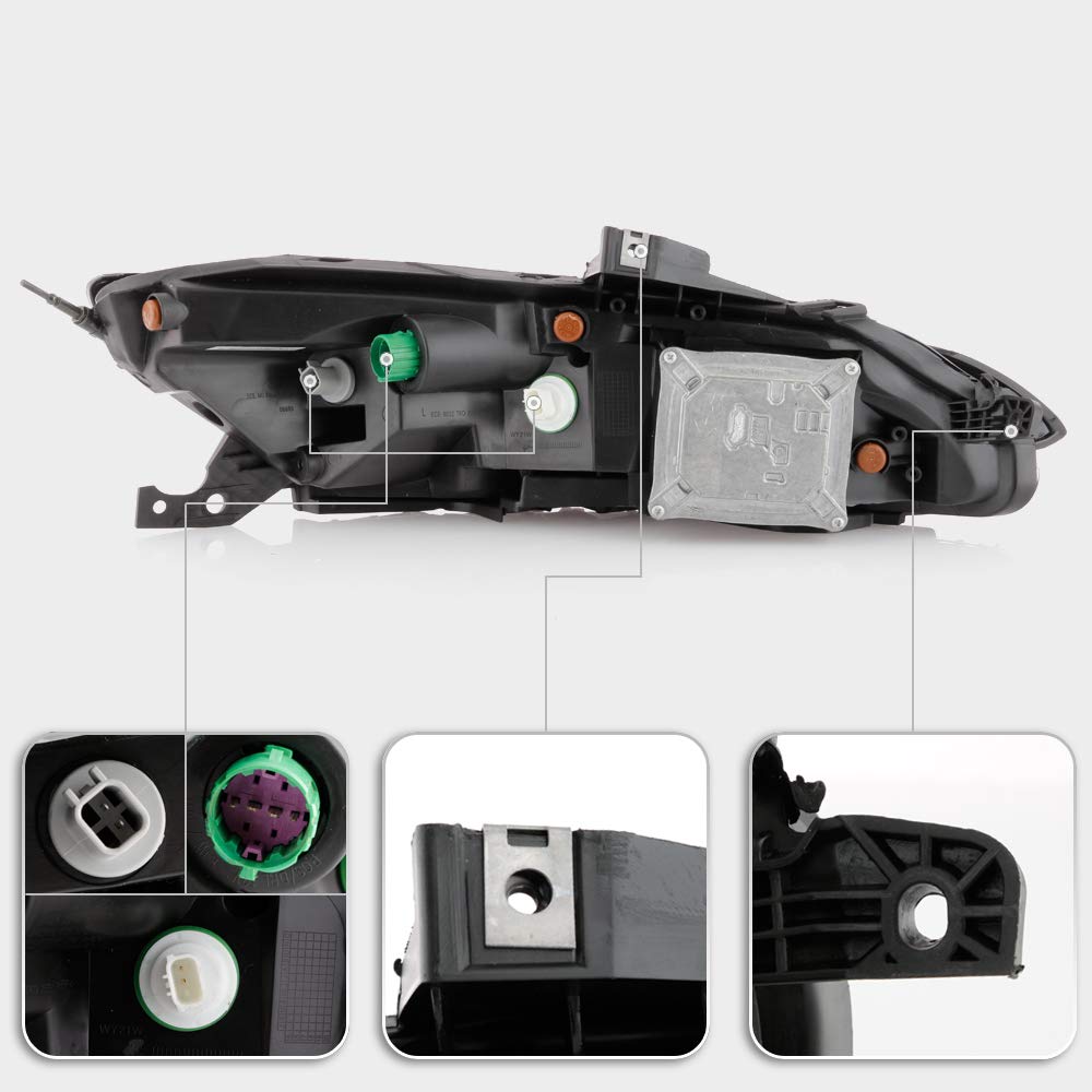 ACANII LED DRL Running Lights Parking Signal Lamps Assembly - Driver Side for 2014-2018 Jeep Cherokee | OE Style Replacement | Enhanced Visibility & Style for Daytime Driving & Parking