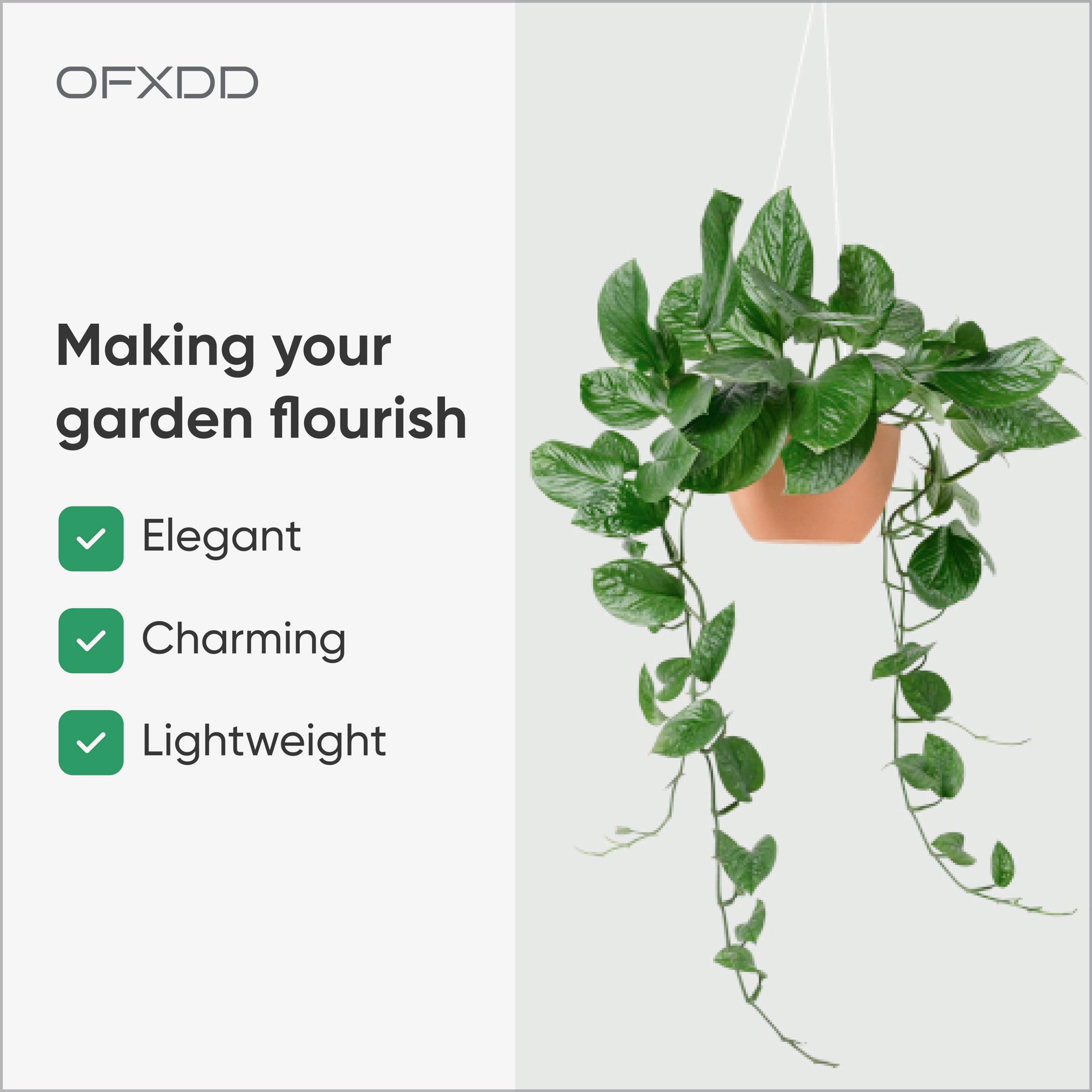 5 Pack Plastic Hanging Planters with Hooks for Indoor & Outdoor Plants - Flower Pots, Vegetable & Fruit Planters - Perfect for Balcony, Garden, Patio Decor