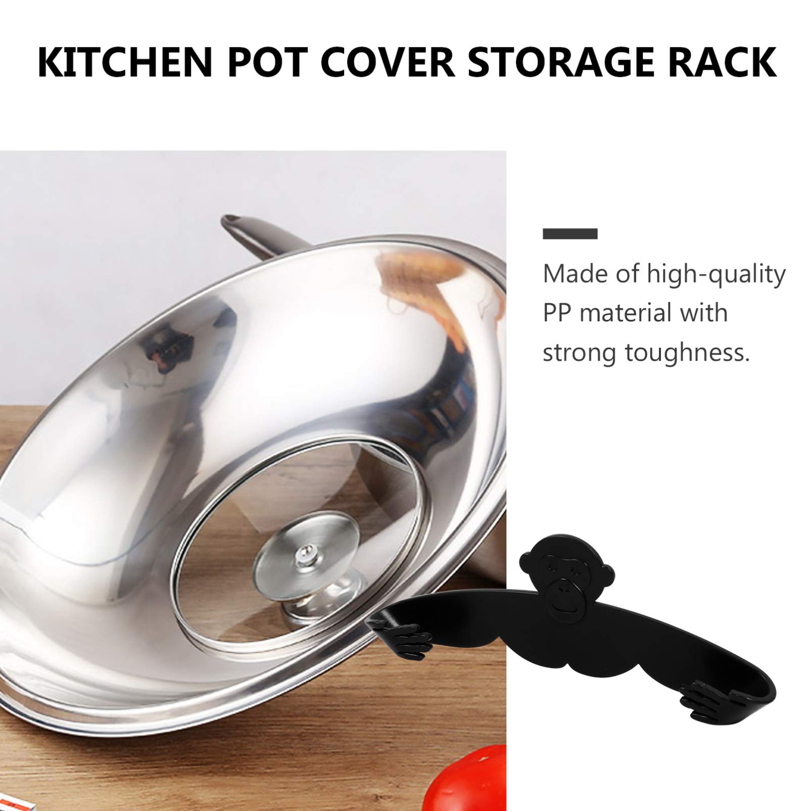 2-Pack Gorilla Pot Lid Holder Set - Self-Adhesive Wall Mounted Pot Cover Organizer with Hanging Storage Shelf & Cutting Board Stand for Kitchen Organization (Ideal for Small Spaces & Clutter-Free Cooking)
