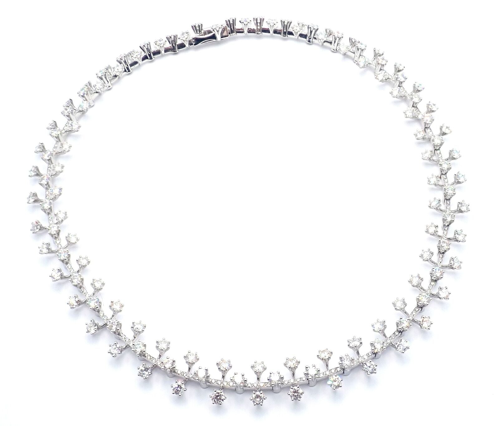 Authentic Tiffany & Co. Platinum Diamond Necklace & Earrings Set - Luxury Jewelry for Women, Perfect for Weddings, Anniversaries & Special Occasions