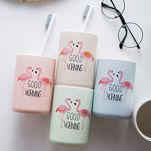 Flamingo Ceramic Toothbrush Holder & Tumbler Set - White Bathroom Accessories for Home Decor | Perfect for Guest Bathrooms, Beach Houses & Tropical-Themed Decor