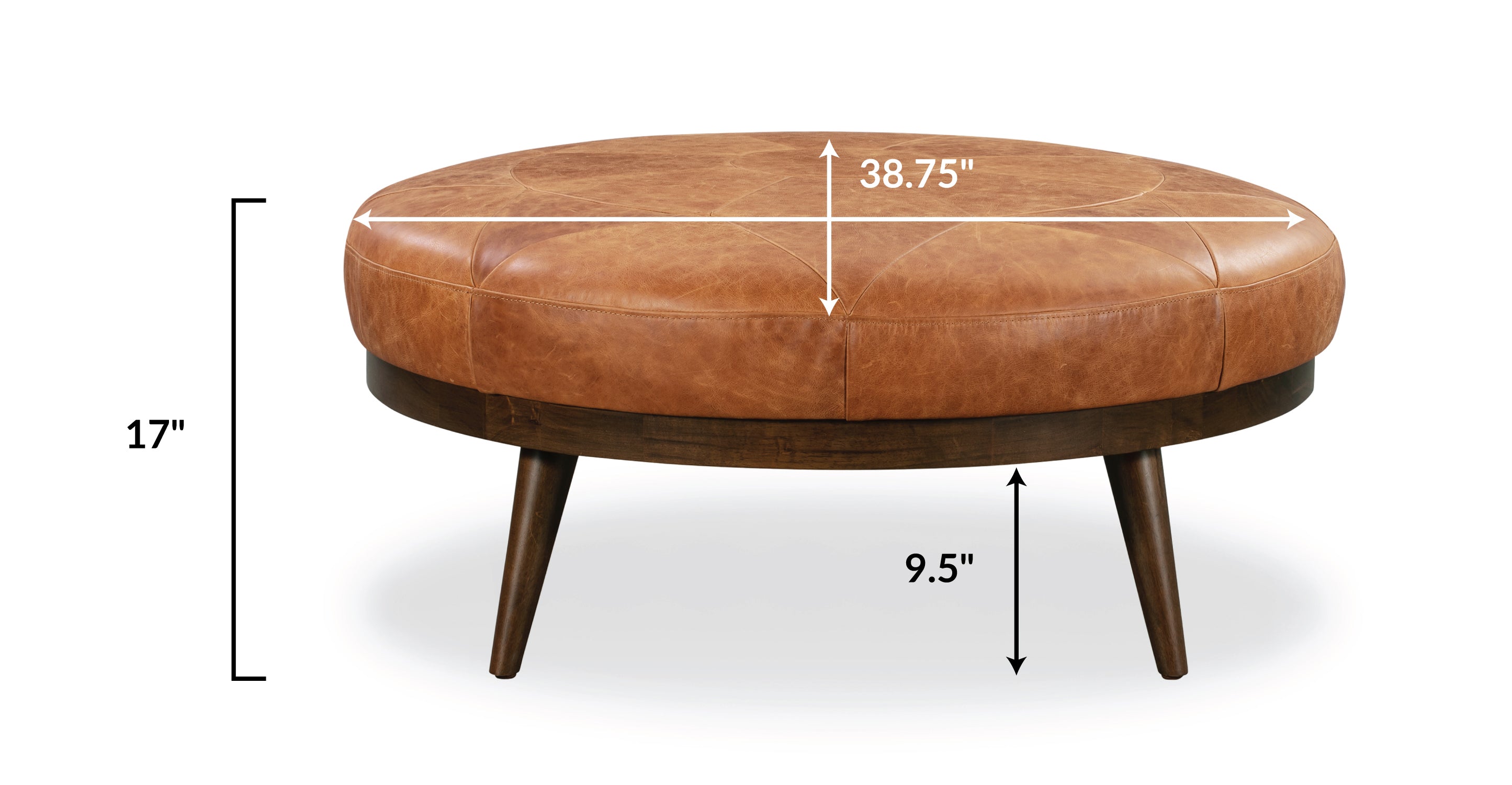 Premium Gio Leather Ottoman - Soft & Durable Footrest, Storage Bench, Living Room Decor - Perfect for Home, Office & Lounge Relaxation