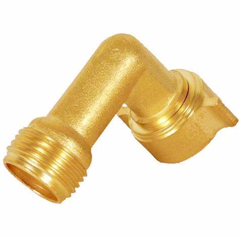 2PCS 90 Degree Brass RV Water Hose Connectors - Heavy Duty Garden Hose Fittings with 2 Washers for RV, Boat & Outdoor Watering Systems