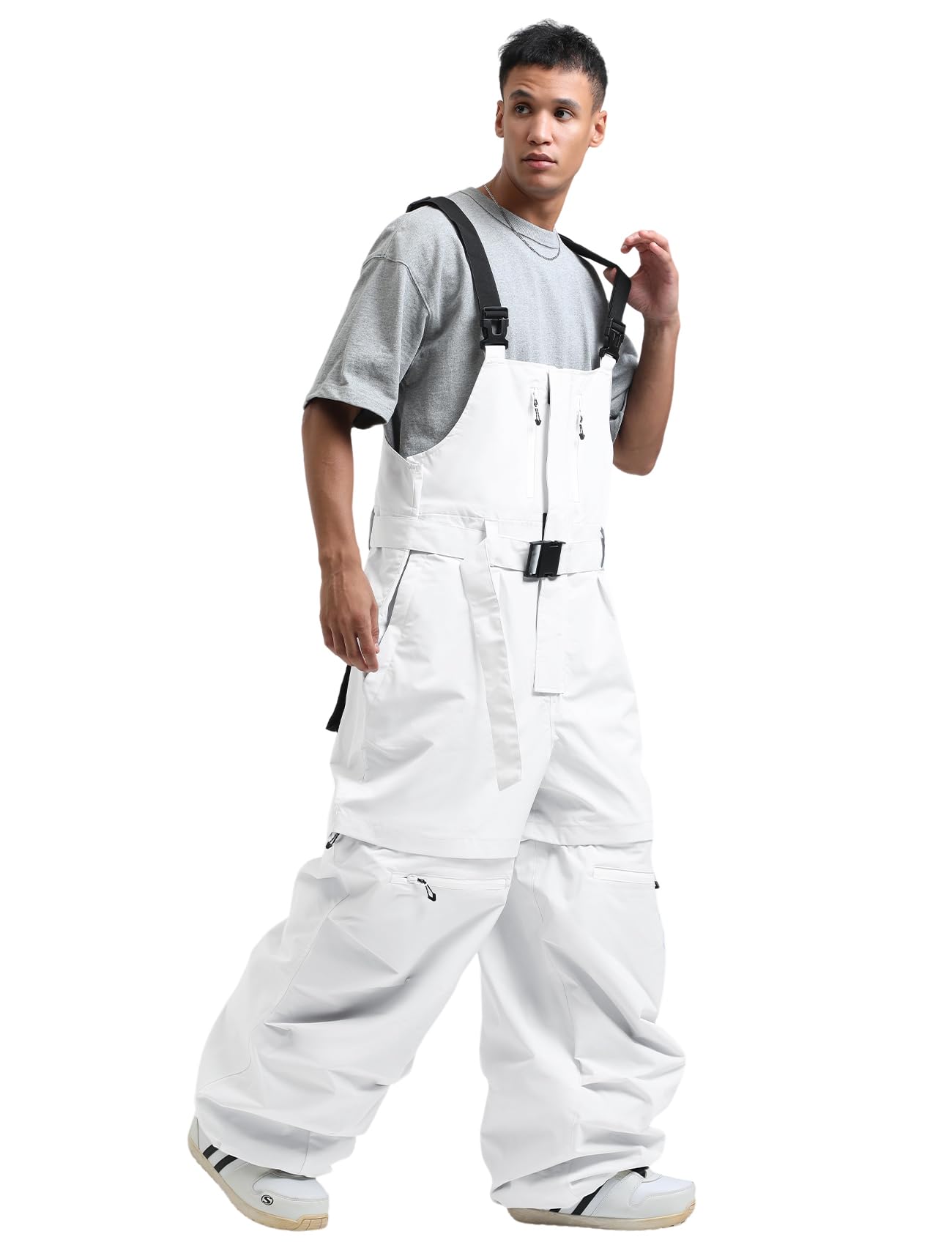 GSOU SNOW Women's Waterproof Insulated Ski Pants - Baggy Snowboard Bib Overalls for Winter Sports | Warm Windproof Snow Pants for Skiing, Snowboarding & Outdoor Activities